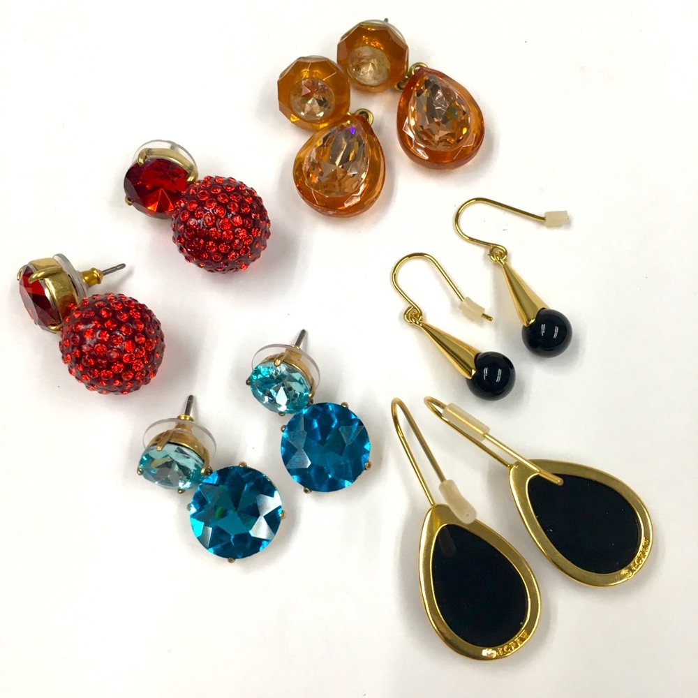 J Crew Earrings Bundle (5) Blue Pink Black